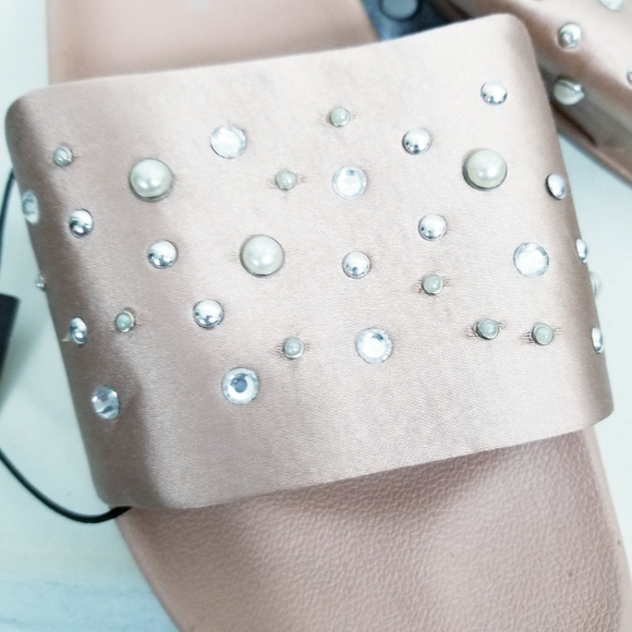 Lane Bryant Sandals slides size 9 Pink Jeweled - Picture 3 of 9